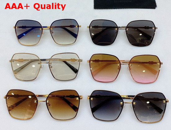 Valentino Studded Metal Frame Sunglasses Coffee Lenses Replica