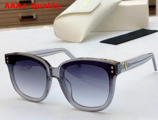 Valentino VLTN Round Acetate Frame Sunglasses in Black Replica