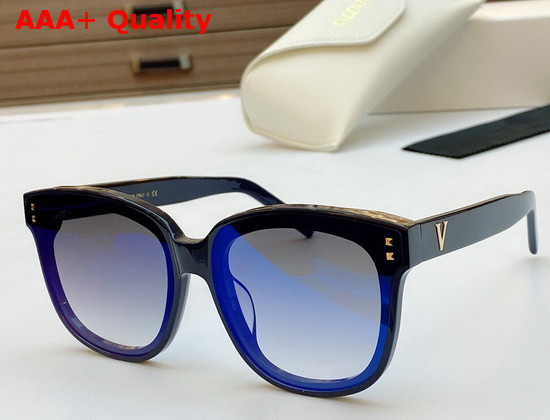 Valentino VLTN Round Acetate Frame Sunglasses in Black Replica