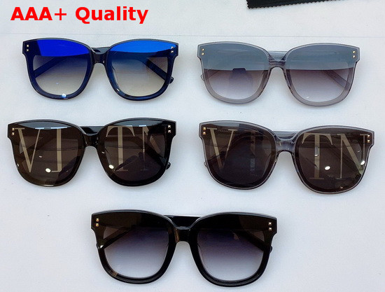 Valentino VLTN Round Acetate Frame Sunglasses in Black Replica