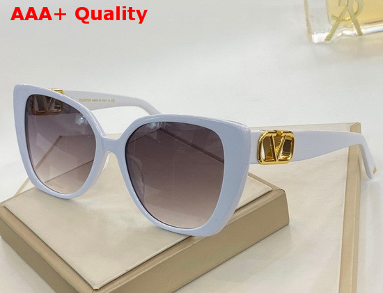 Valentino Vlogo Cat Eye Acetate Frame Sunglasses White Replica