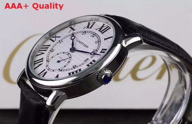 Cartier Ronde Louis Cartier Watch 40mm Steel Leather Strap for Sale