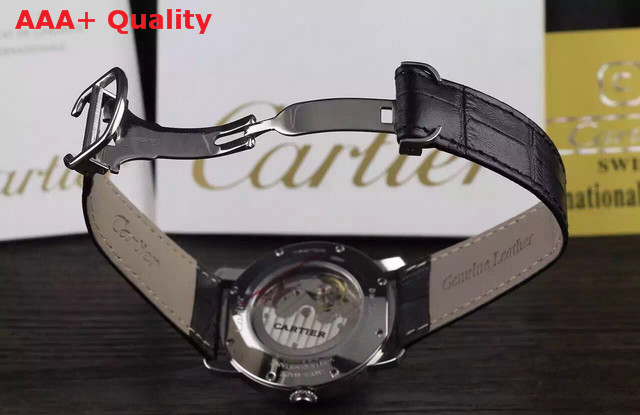 Cartier Ronde Louis Cartier Watch 40mm Steel Leather Strap for Sale