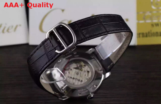Cartier Ronde Louis Cartier Watch 40mm Steel Leather Strap for Sale