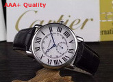 Cartier Ronde Louis Cartier Watch 40mm Steel Leather Strap for Sale