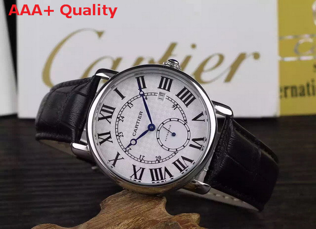 Cartier Ronde Louis Cartier Watch 40mm Steel Leather Strap for Sale