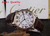 Cartier Ronde Louis Cartier Watch Pink Gold Leather Strap for Sale