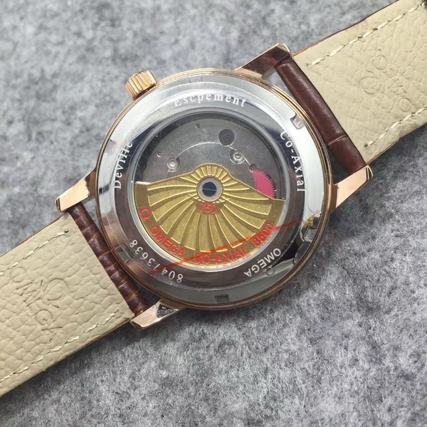 Omega Men Watch with Real Leather Strap for Sale