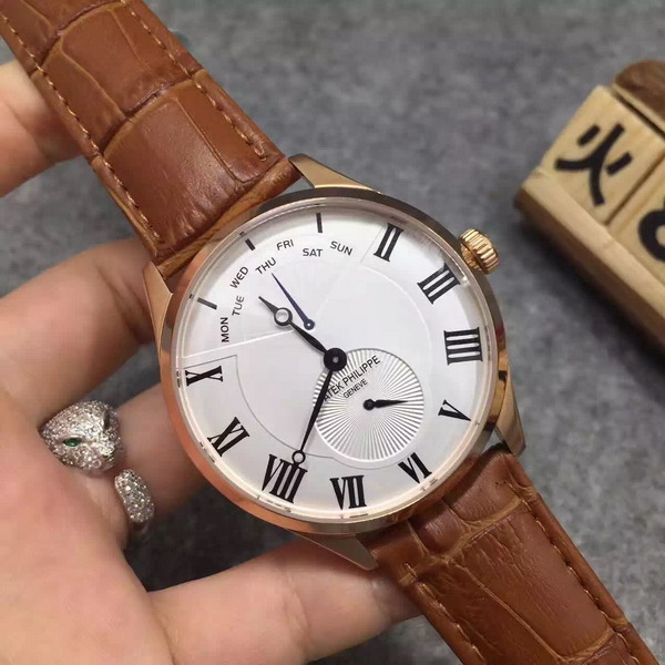 Petek Philippe Men Watch Quartz Leather Strap for Sale