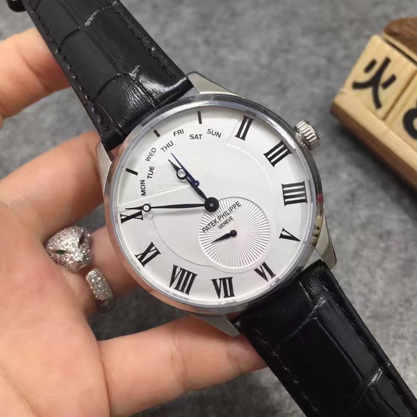 Petek Philippe Men Watch Quartz Leather Strap for Sale