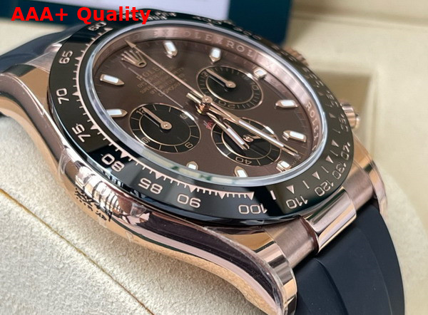 Rolex Cosmograph Daytona Oyster 40mm Everose Gold and Chocolate Dial Black Rubber Watchband Replica