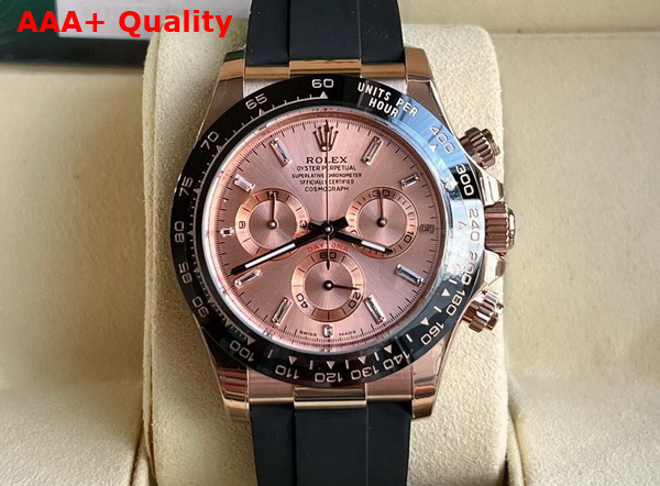 Rolex Cosmograph Daytona Oyster 40mm Everose Gold and Pink Dial Rubber Band Replica