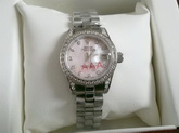 Rolex Lady Date Just 26 White Gold And Diamonds Pink Mother Of Pearl Dial for Sale