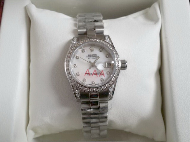 Rolex Lady Date Just 26 White Gold And Diamonds White Mother Of Pearl Dial for Sale