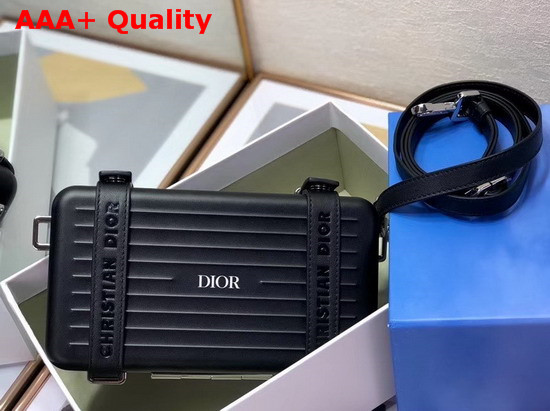 Black Dior and Rimowa Aluminum Personal Clutch On Strap Replica