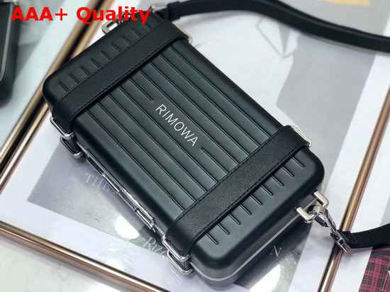 Black Dior and Rimowa Aluminum Personal Clutch On Strap Replica