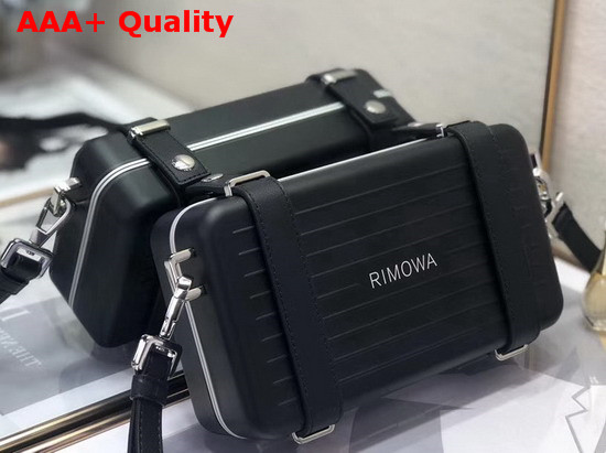 Black Dior and Rimowa Aluminum Personal Clutch On Strap Replica