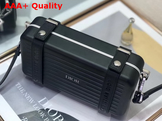 Black Dior and Rimowa Aluminum Personal Clutch On Strap Replica