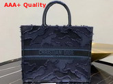 Blue Dior Book Tote Camouflage Embroidered Canvas Bag Replica