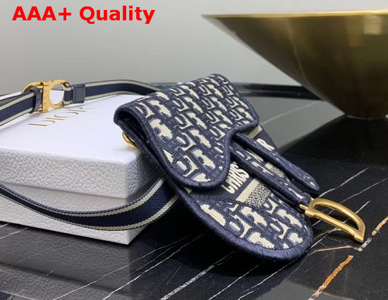 Blue Saddle Dior Oblique Pouch Belt Replica