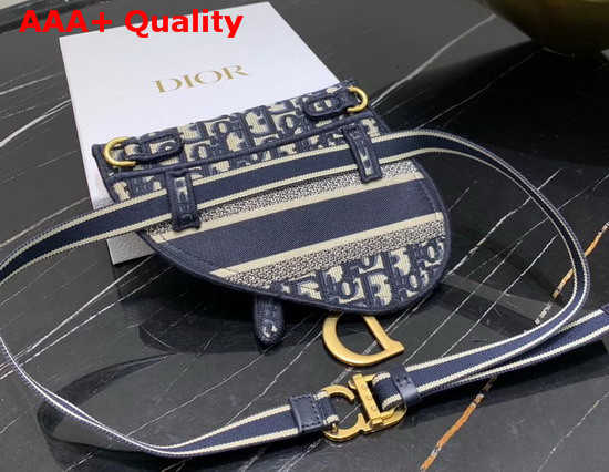 Blue Saddle Dior Oblique Pouch Belt Replica