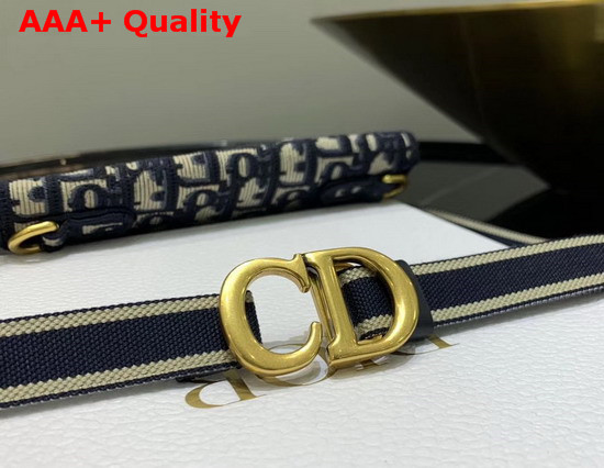 Blue Saddle Dior Oblique Pouch Belt Replica