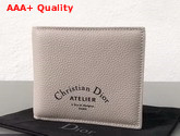 Christian Dior Atelier Wallet in Beige Grained Calfskin Replica