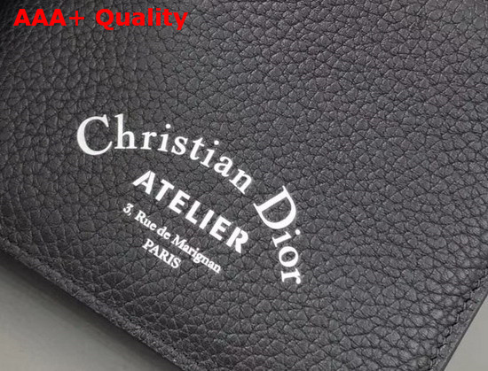 Christian Dior Atelier Wallet in Black Grained Calfskin Replica