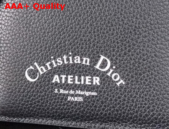Christian Dior Atelier Wallet in Navy Blue Grained Calfskin Replica