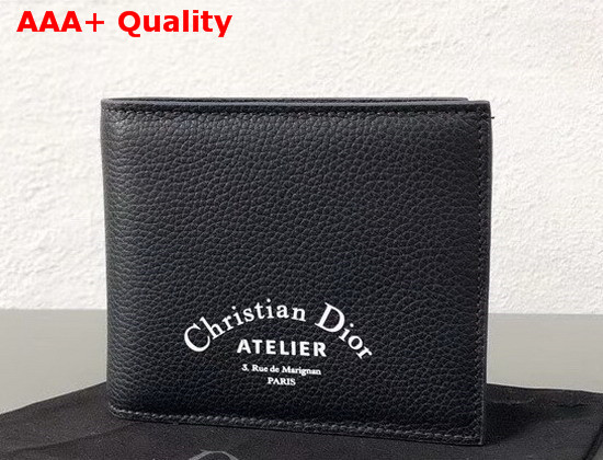 Christian Dior Atelier Wallet in Navy Blue Grained Calfskin Replica