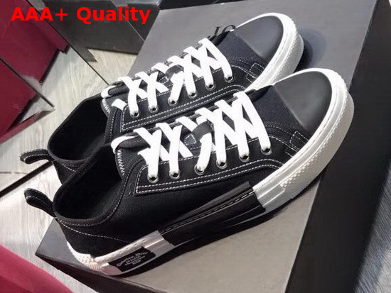 Christian Dior B23 Low Top Sneaker in Black Technical Canvas Replica