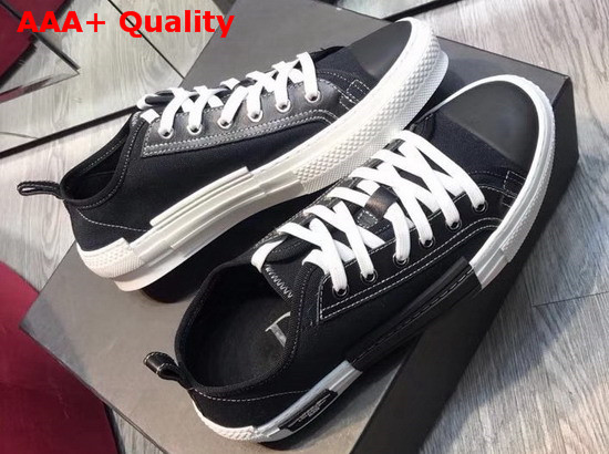 Christian Dior B23 Low Top Sneaker in Black Technical Canvas Replica