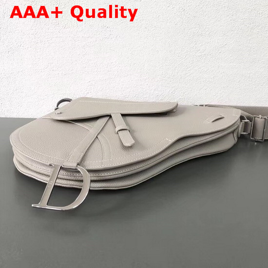 Christian Dior Baudrier Messenger Bag in Grey Grained Calfskin Replica