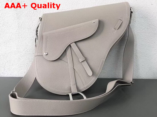 Christian Dior Baudrier Messenger Bag in Grey Grained Calfskin Replica
