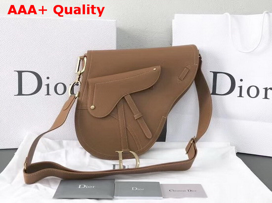 Christian Dior Baudrier Messenger Bag in Light Brown Grained Calfskin Replica