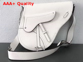 Christian Dior Baudrier Messenger Bag in White Grained Calfskin Replica