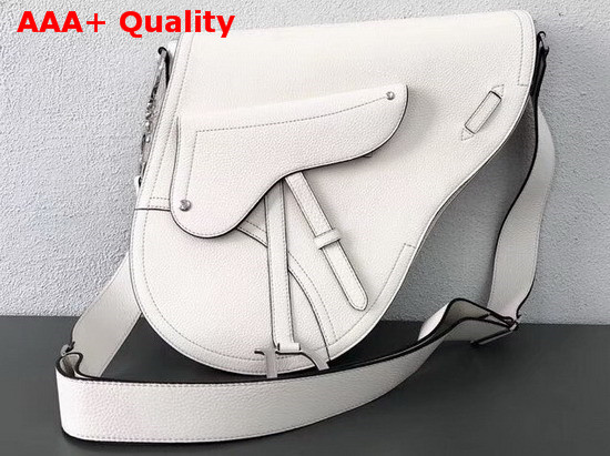 Christian Dior Baudrier Messenger Bag in White Grained Calfskin Replica