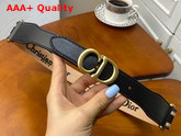 Christian Dior Belt Black and Cream Christian Dior Embroidered Canvas Replica