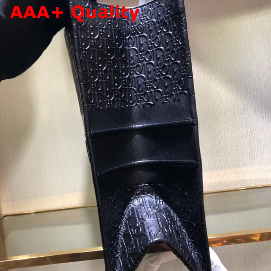 Christian Dior Book Tote Bag in Embossed Calfskin Black Replica