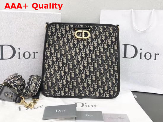 Christian Dior CD Hobo Bag in Blue Oblique Jacquard Canvas Replica