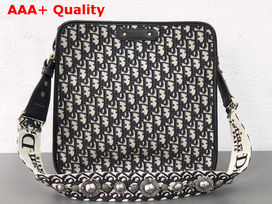 Christian Dior CD Hobo Bag in Blue Oblique Jacquard Canvas Replica