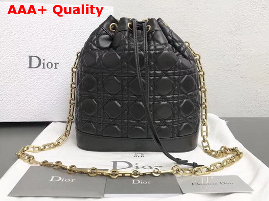 Christian Dior Drawstring Bag in Black Lambskin Replica