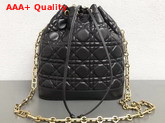 Christian Dior Drawstring Bag in Black Lambskin Replica