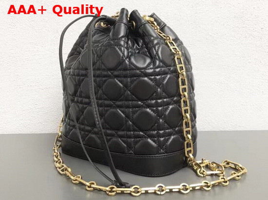 Christian Dior Drawstring Bag in Black Lambskin Replica