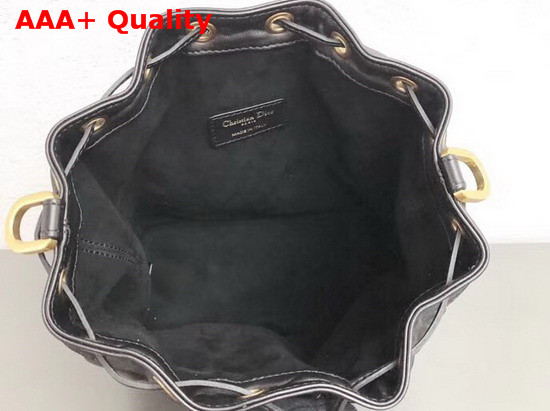 Christian Dior Drawstring Bag in Black Lambskin Replica