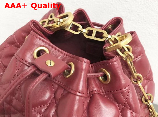 Christian Dior Drawstring Bag in Red Lambskin Replica
