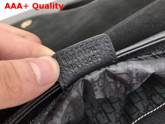 Christian Dior Leather Baudrier Saddle Bag in Black Grained Calfskin Replica