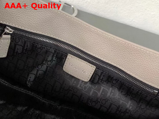 Christian Dior Leather Baudrier Saddle Bag in Grey Grained Calfskin Replica