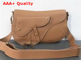 Christian Dior Leather Baudrier Saddle Bag in Tan Grained Calfskin Replica