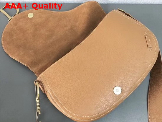 Christian Dior Leather Baudrier Saddle Bag in Tan Grained Calfskin Replica